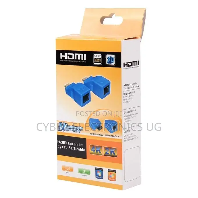 HDMI to RJ45 Extender Receiver Transmitter by Cat 6/5e 30m