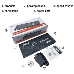 8 Ports HDMI Splitter HD Audio and Video Splitter