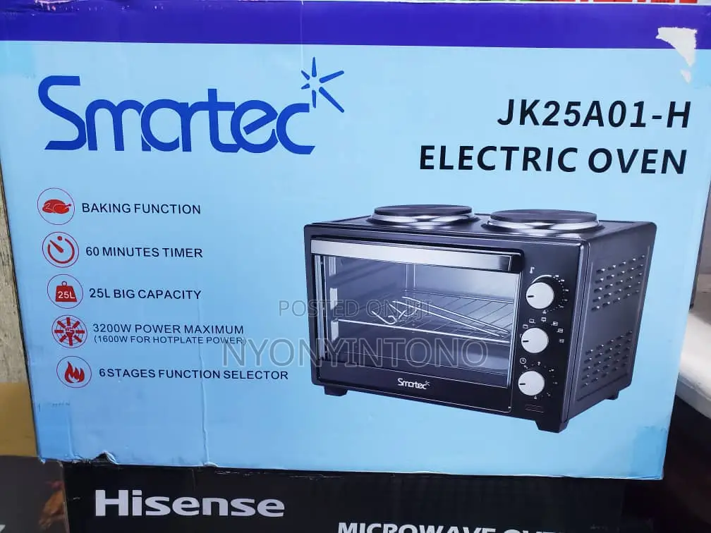 25 Litres Smartec Electric Oven With 2 Hot Plates.