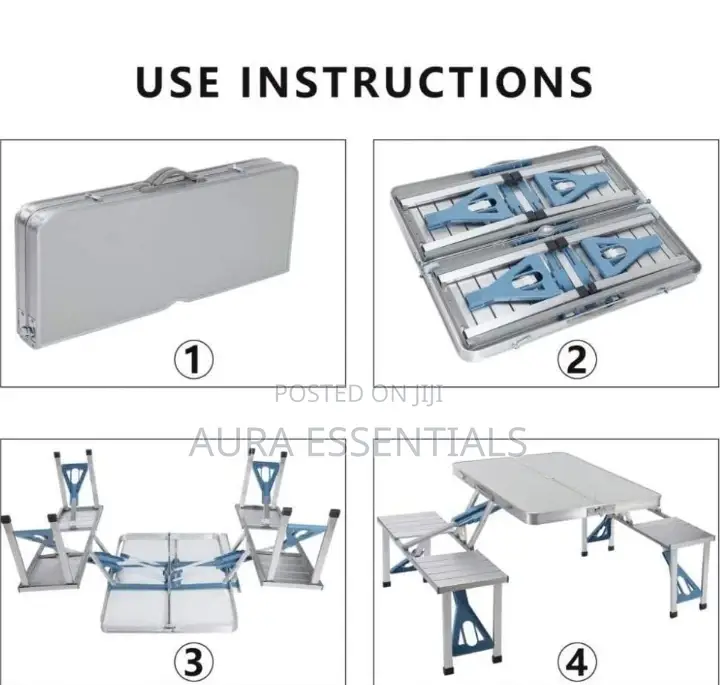 Aluminum Alloy Outdoor Camping Picnic Table