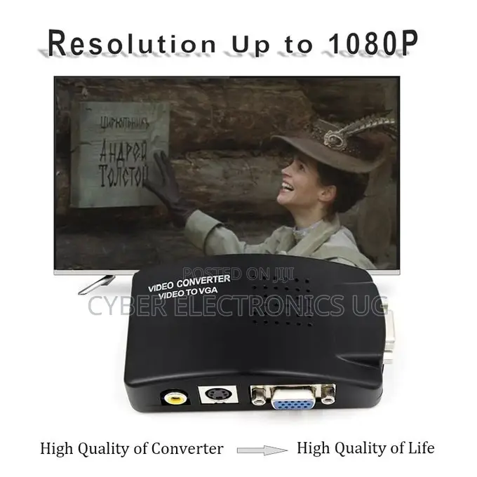 AV to VGA Adapter Rca VGA Converter PC Laptop Video TV Rca