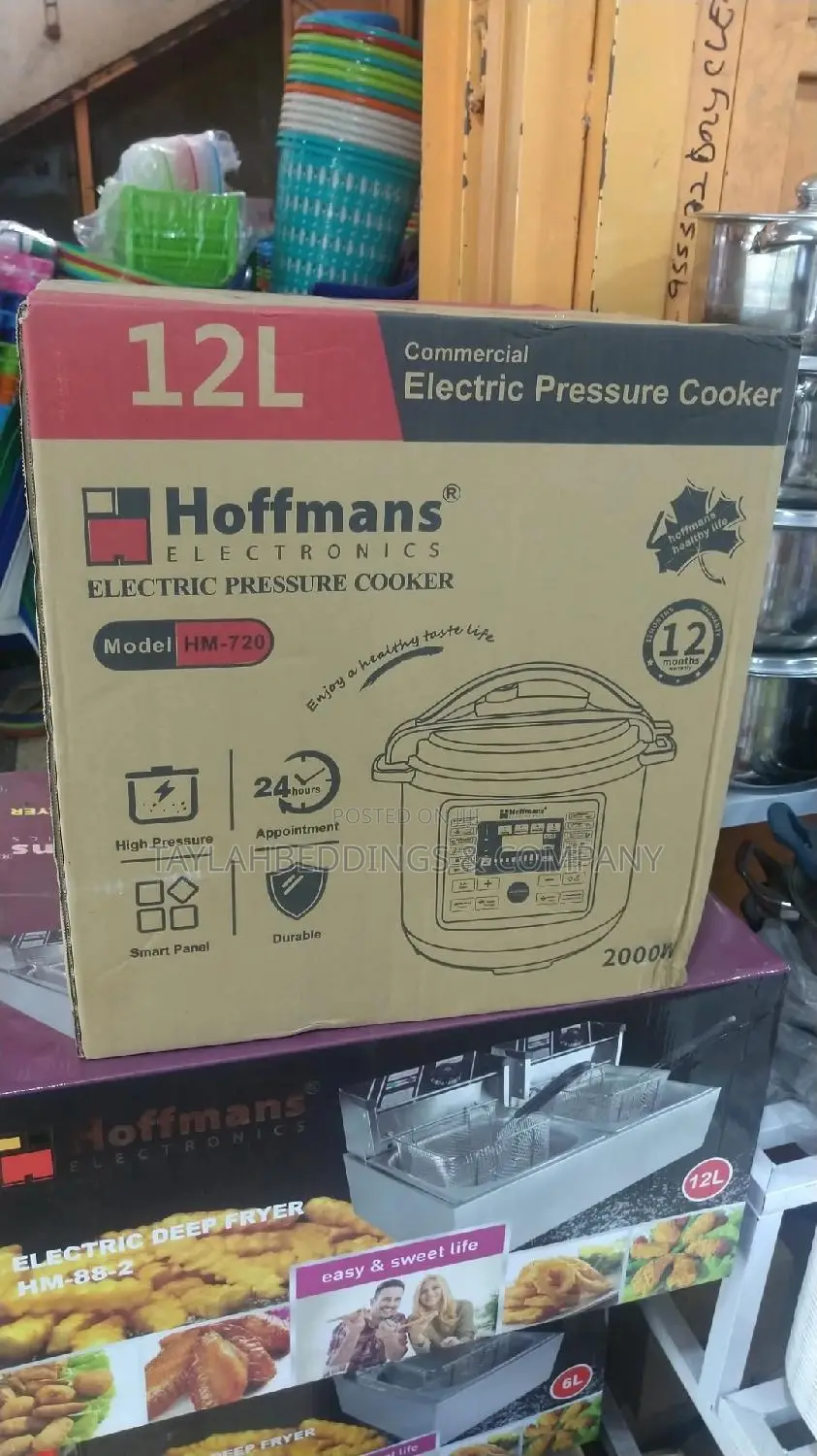 Hoffmans 12L Electric Multifunction Pressure Cooker - Silver