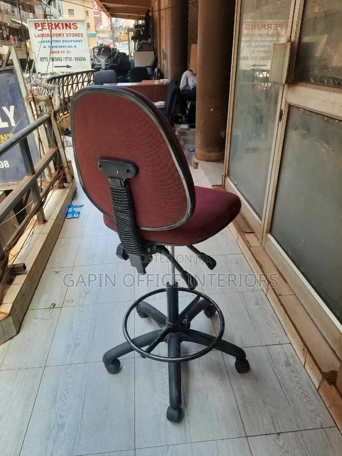 Second Hand Counter Chair, Red