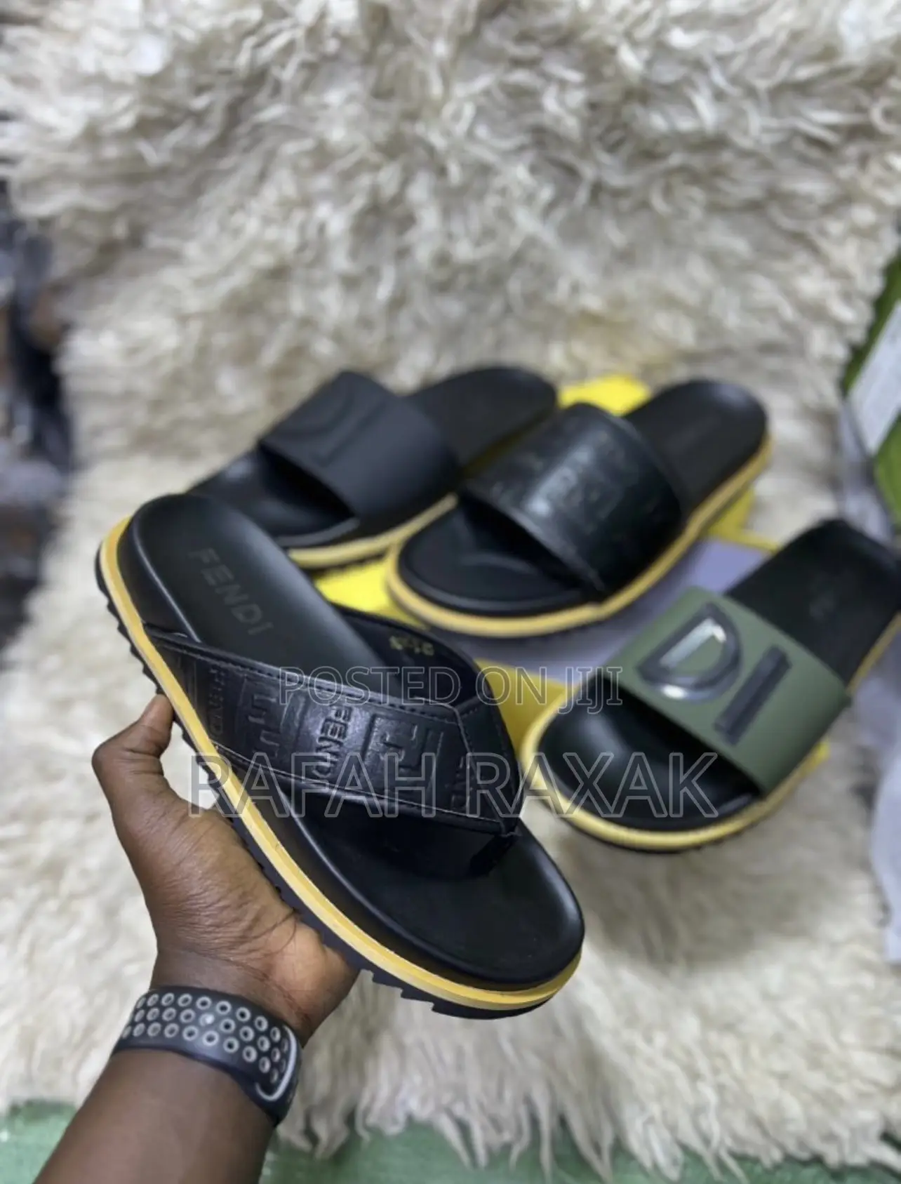 Original Men’S Classic Fendi Luxurious Leather Sandals