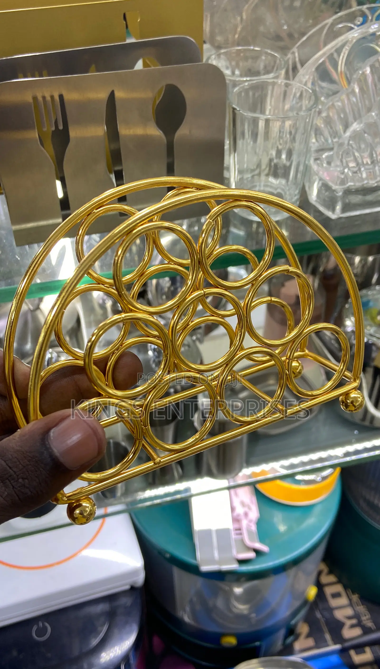 Golden Steel Tissue Holder