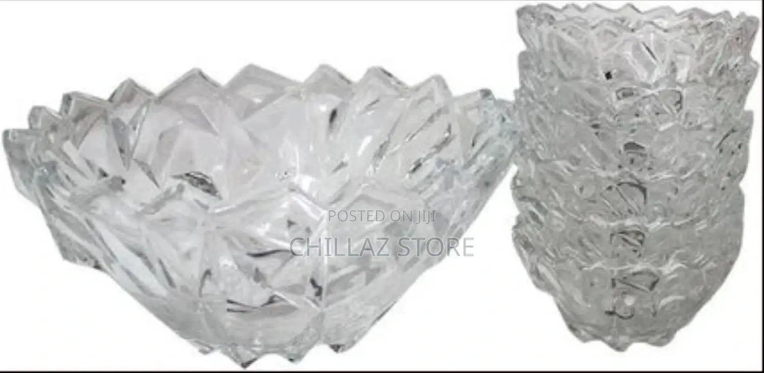 1 Big and 6small Glass Delisoga Fruit Salad Bowl