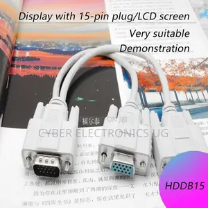 1 Male VGA to 2 Female VGA Splitter Cable 2 Way SVGA Monitor