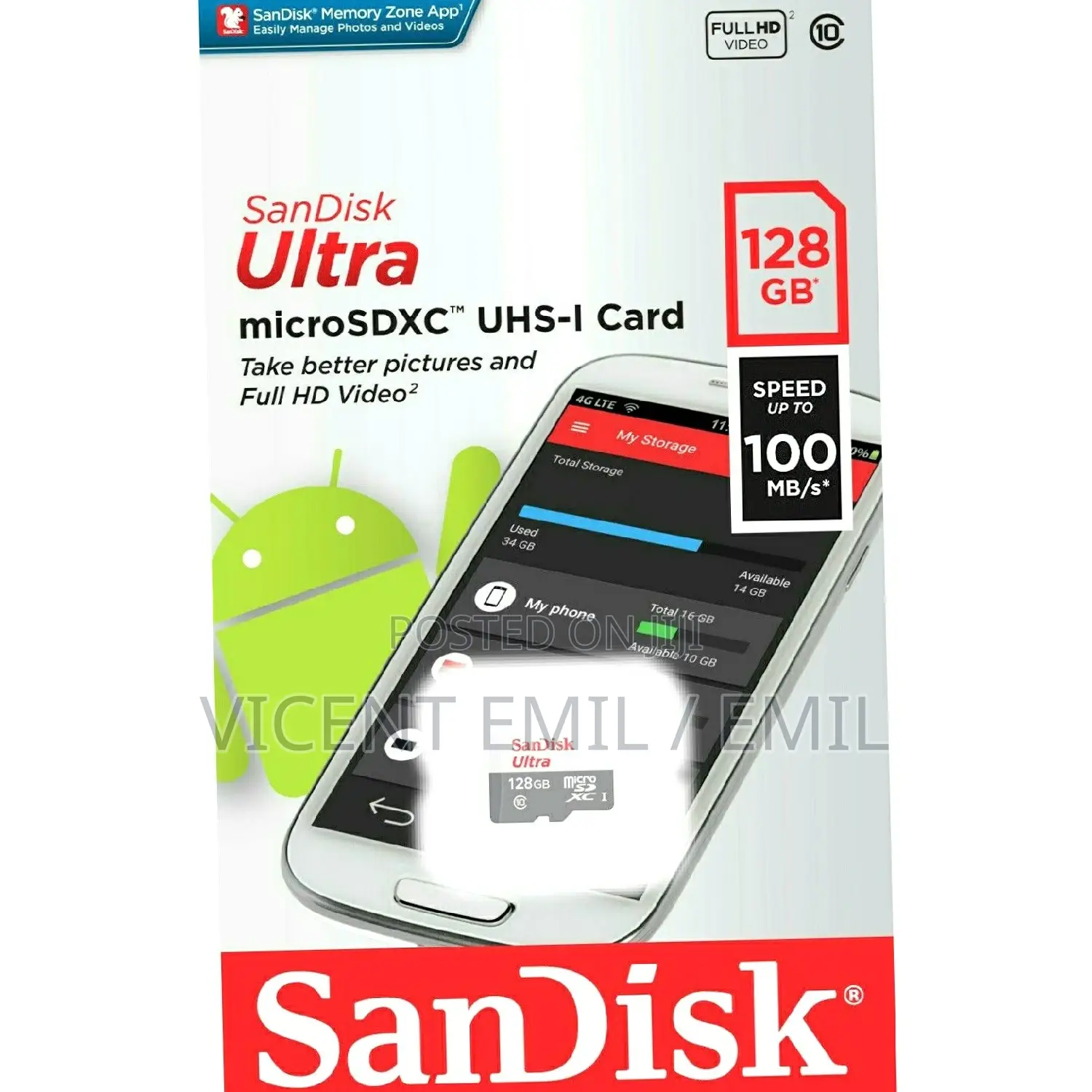Sandisk Ultra 128GB Micro SD Card SDHC UHS-I Memory Card