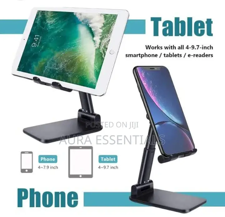 Metal Adjustable Anti Slip Mobile Holder for Table Desktop