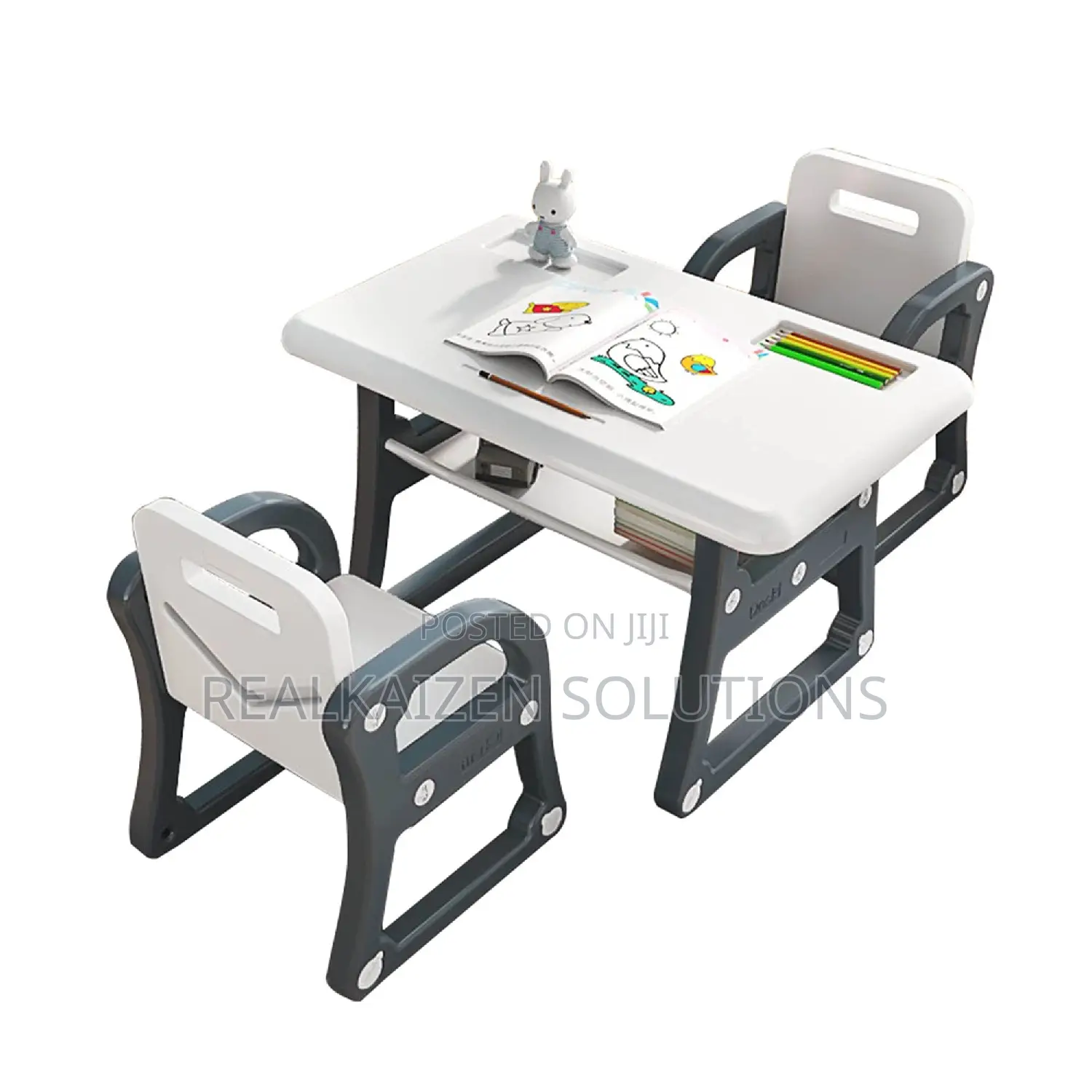 Multifunctional Children's Non-Slip 1 Table and 2 Chair Set