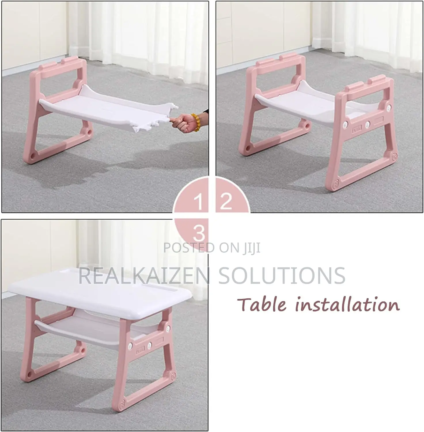 Multifunctional Children's Non-Slip 1 Table and 2 Chair Set