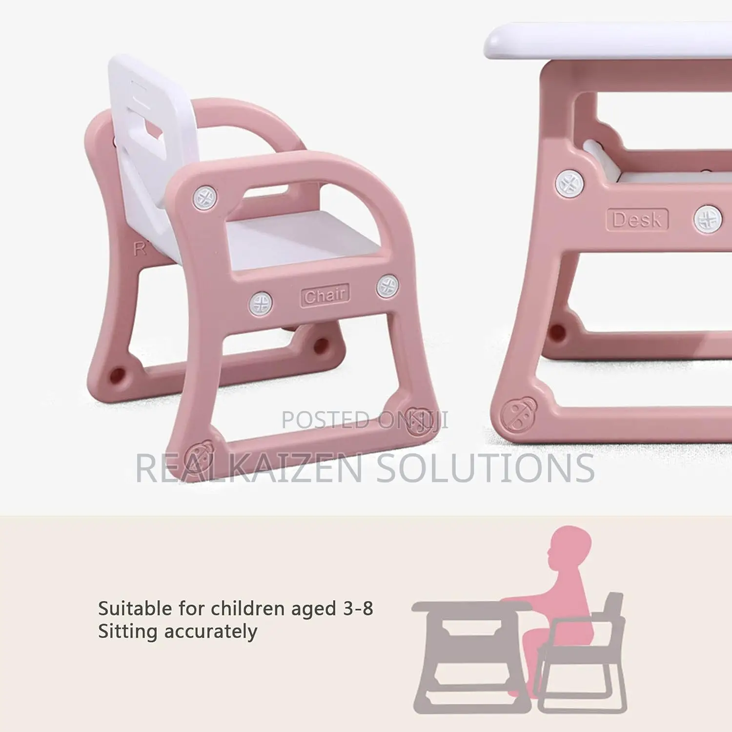 Multifunctional Children's Non-Slip 1 Table and 2 Chair Set
