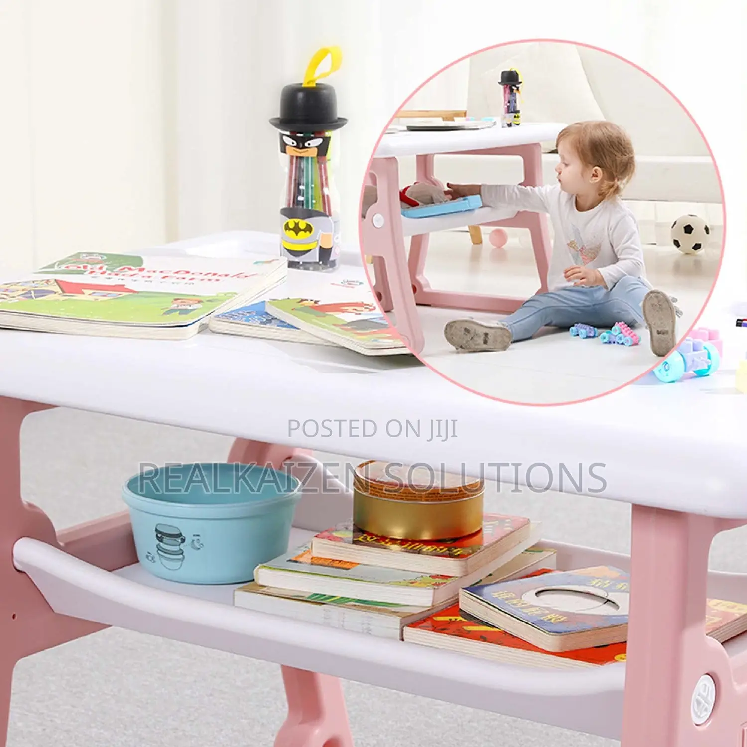 Multifunctional Children's Non-Slip 1 Table and 2 Chair Set