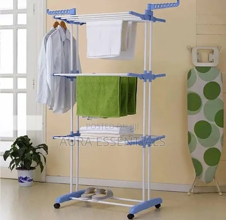 Folding Heavy Duty Outdoor Three Layer Clothes Rack