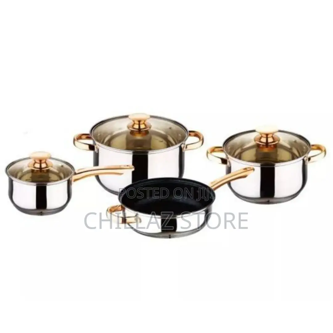 7 PCS Stainless Steel Induction Casserole Saucepans