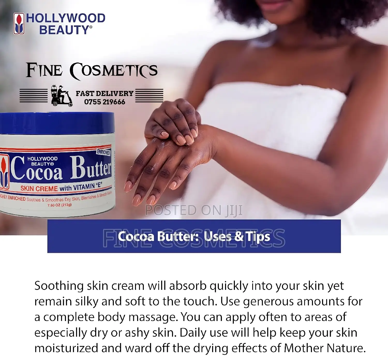 Hollywood Beauty Cocoa Butter Skin Care Creme With Vitamin E