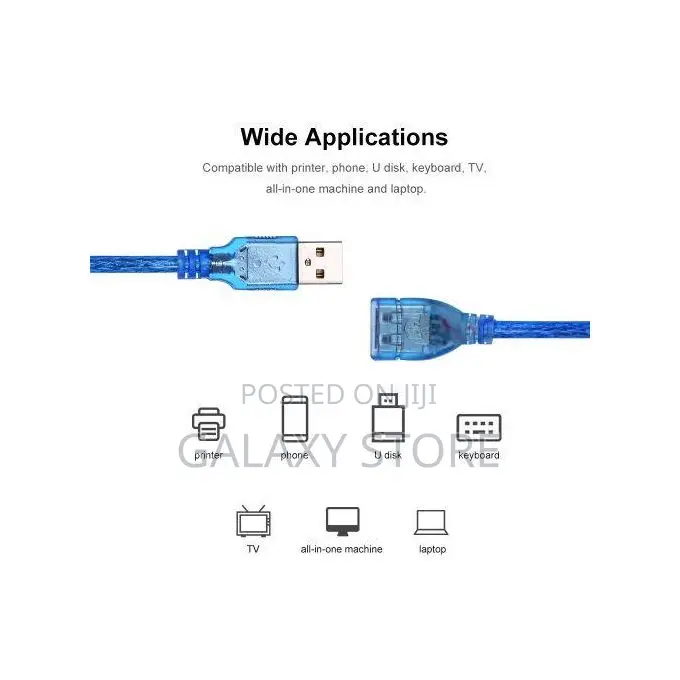 1.5m USB Extension Cable Wire Male to Female Extender