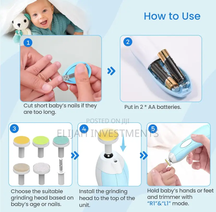 6in1 Electric Safety Nail Trimmer for Children
