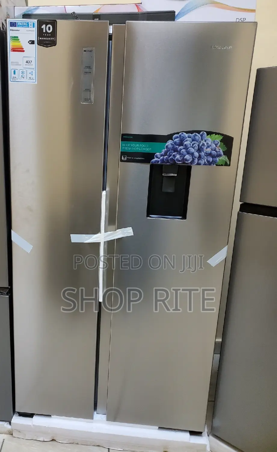 Hisense 670L Silver Door Refrigerator Side by Side