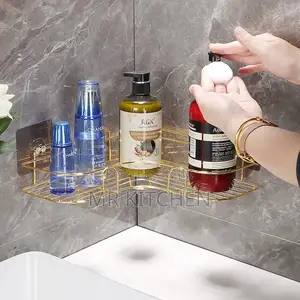 Bathroom Corner Shelves (Gold)