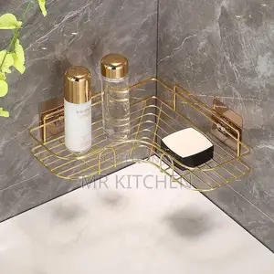 Bathroom Corner Shelves (Gold)