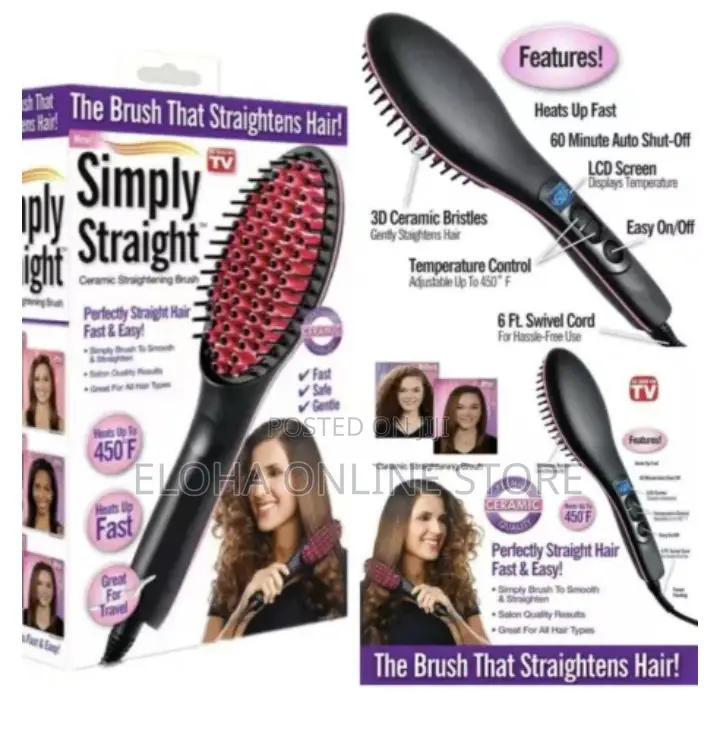 Simply Straight Ceramic Brush/Hair Straightener Brush