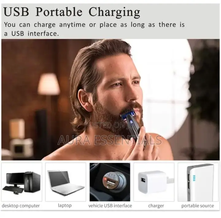 Multifunction Rechargeable Men's Personal Hair Shaver
