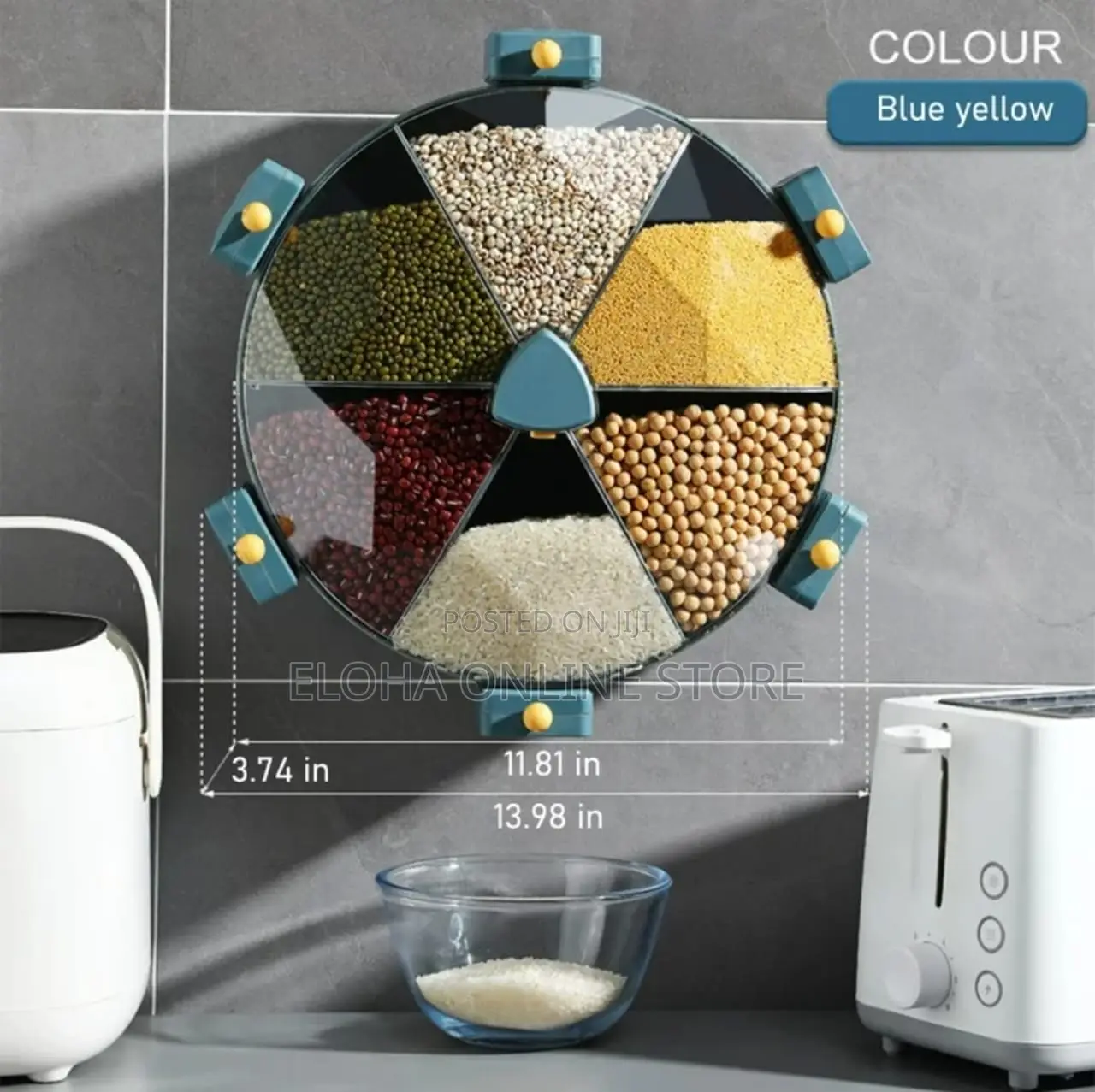 6 in 1 Wall Mount Storage Container Cereal Grain