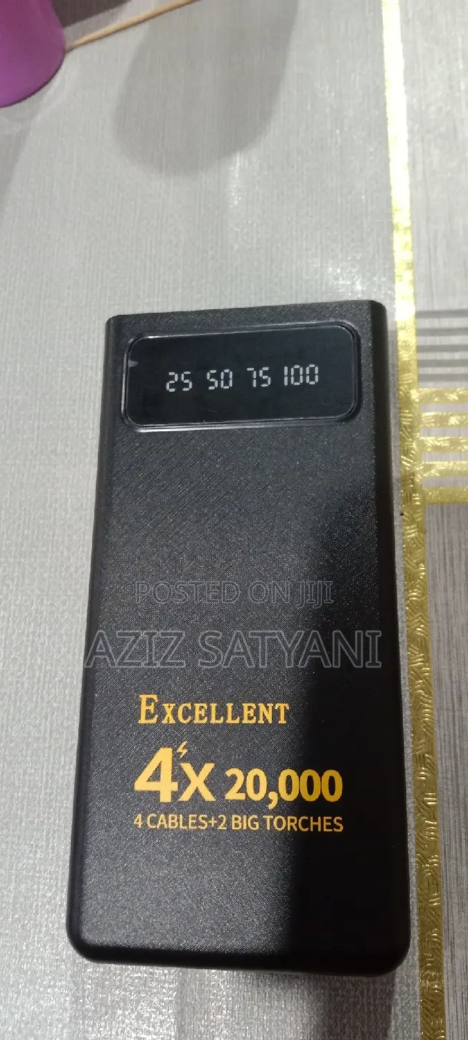 Excellent 20000mah Four Inbuilt Cables + LED Big Light PB