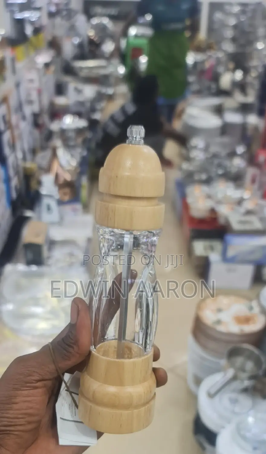 Big Wooden Salt and Pepper Grinder
