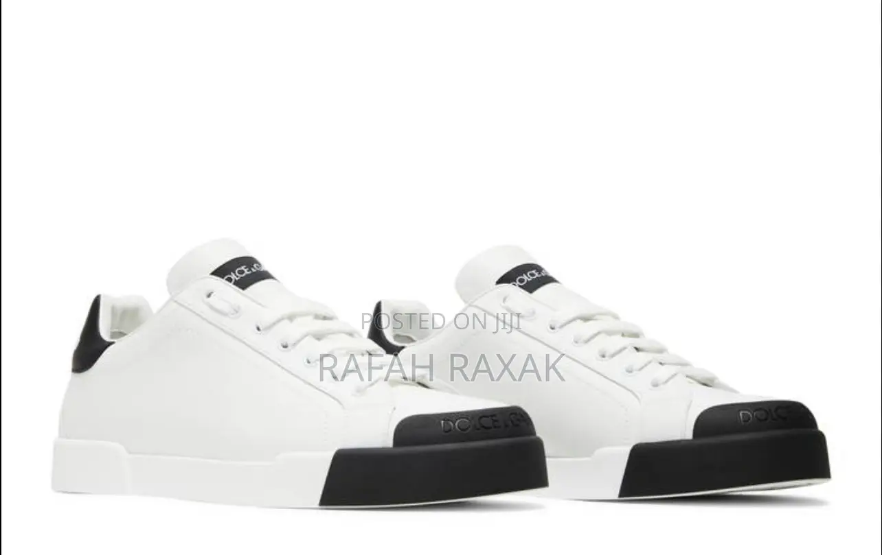Original Black White Dolce Gabbana Designer Leather Sneakers