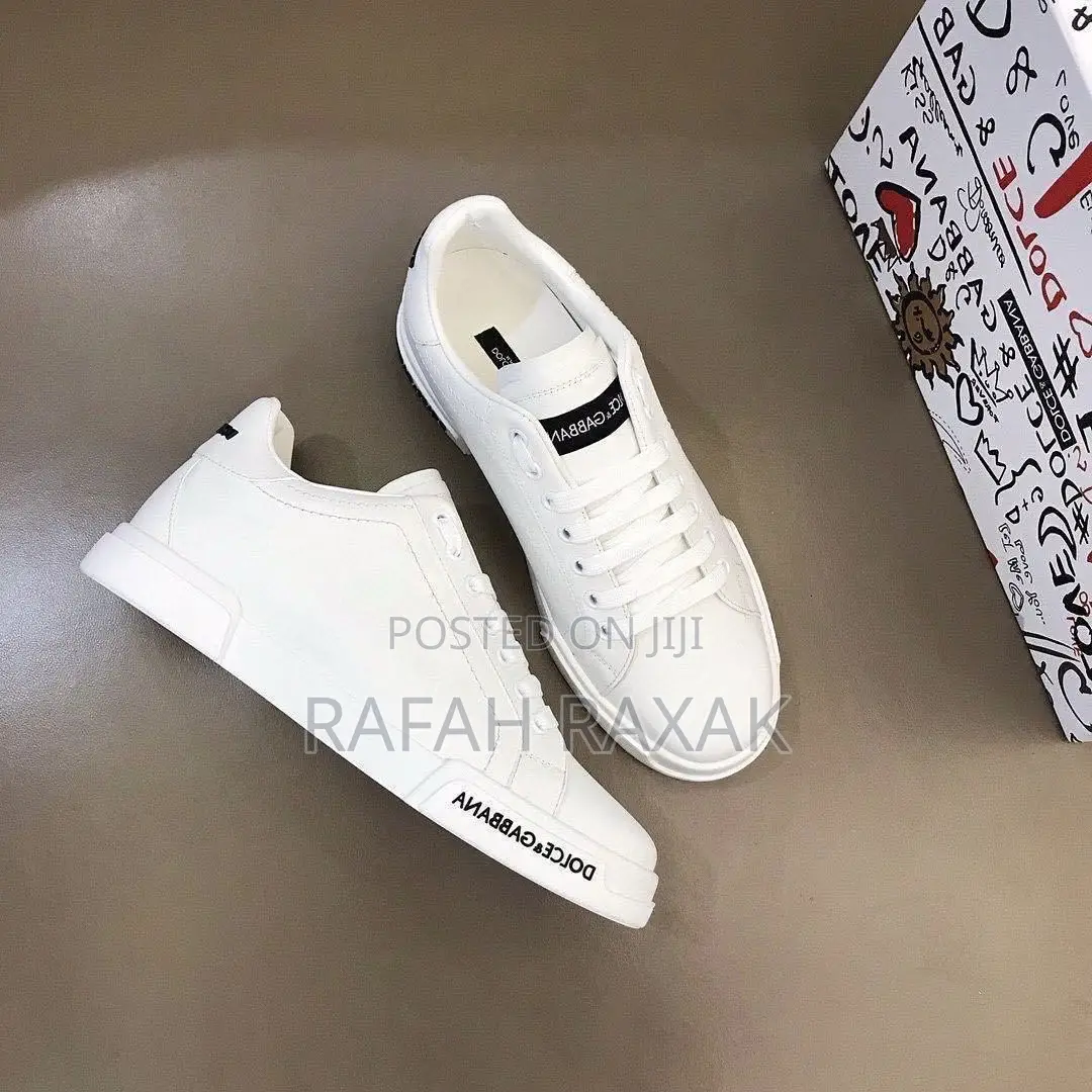 Original Unisex White Dolce Gabbana Low Top Casual Sneakers