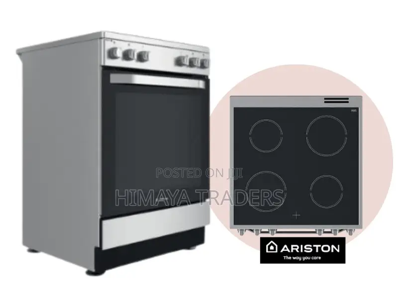 Ariston 60cm 4 Electric Cooker Oven, Vitro Ceramic Cooktop in Central
