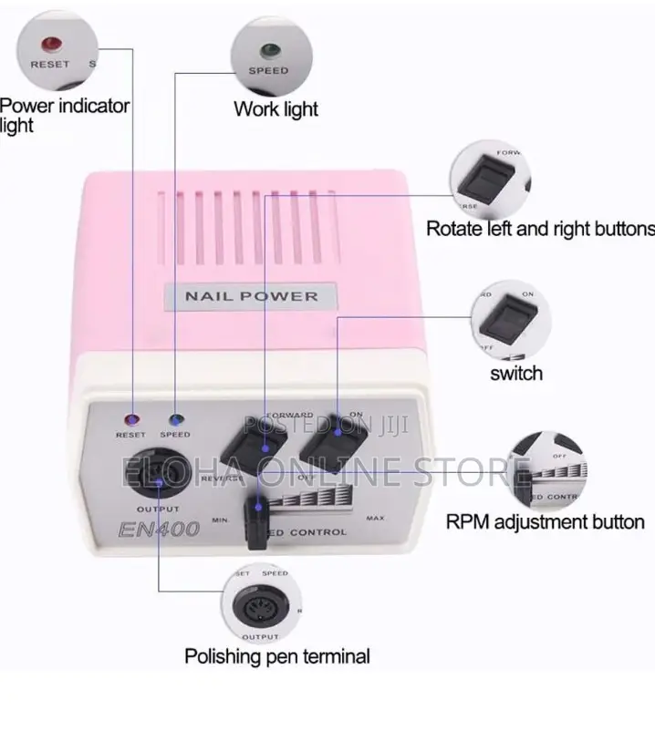 Electric Nail Drill With 6 Grinder Bits