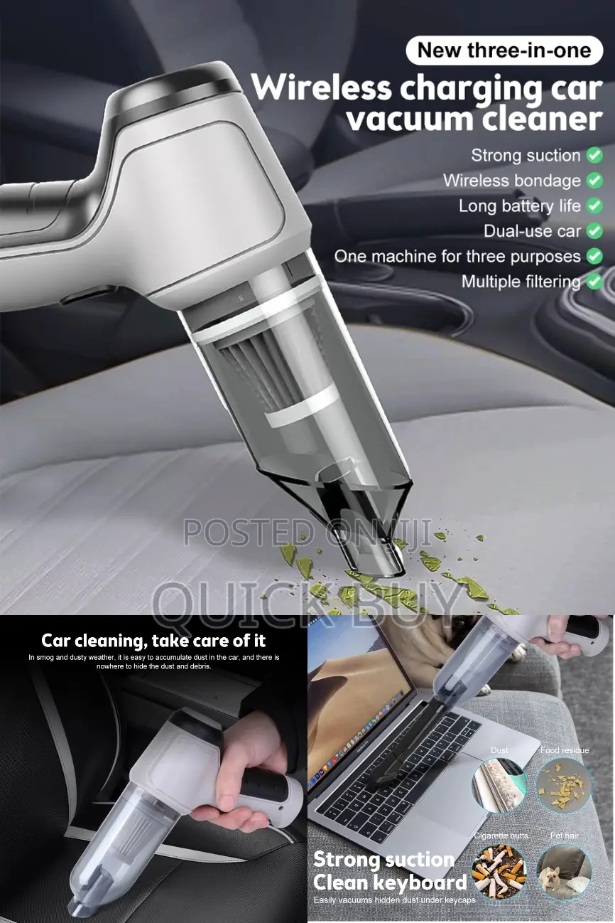 3in1 Rechargeable Handheld Portable Car Vacuum Cleaner