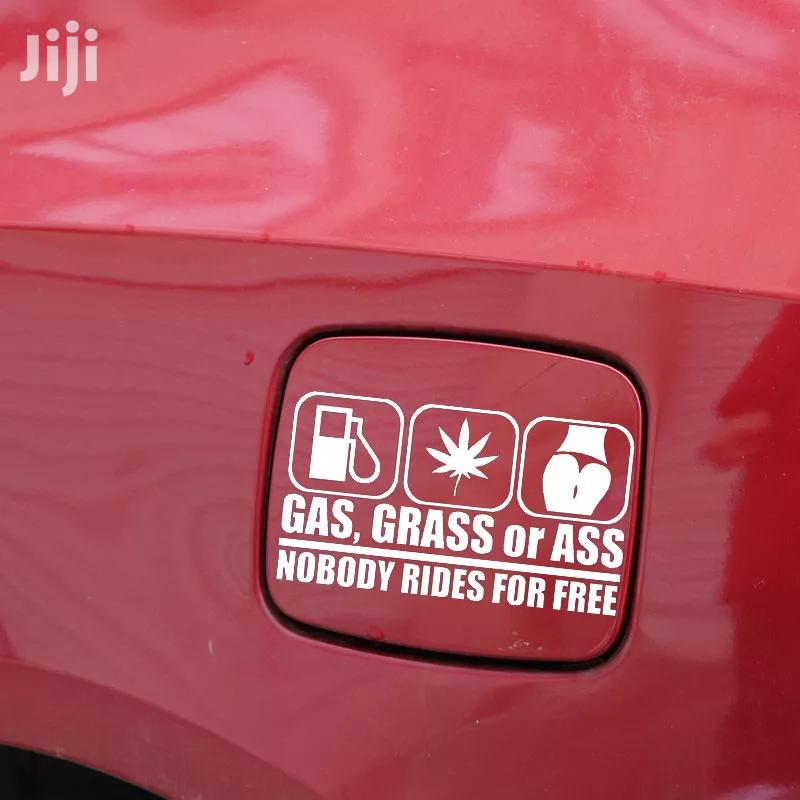 Black 15X8.4CM GAS GRASS OR ASS Nobody Rides For Free Car Vinyl Decal
