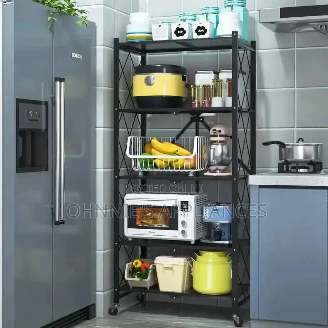 Multifunctional Movable Storage Rack 5layers Black