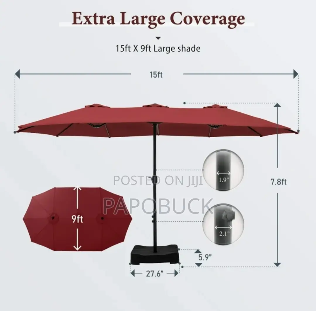 15ft Wide Umbrella With Base