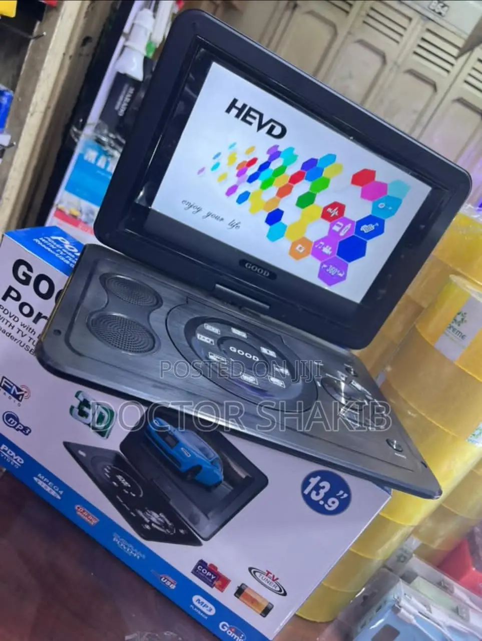 Brand New Portable DVD Player With Led Screen 13.9