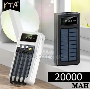 Portable Fast Solar Power Bank Charger (20000mah)