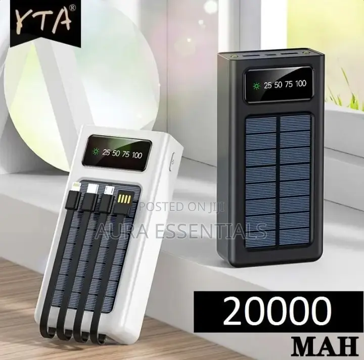 Portable Fast Solar Power Bank Charger (20000mah)