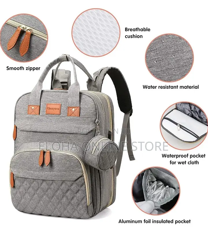 Diaper Bag Backpack, With Bassinet Stroller Straps