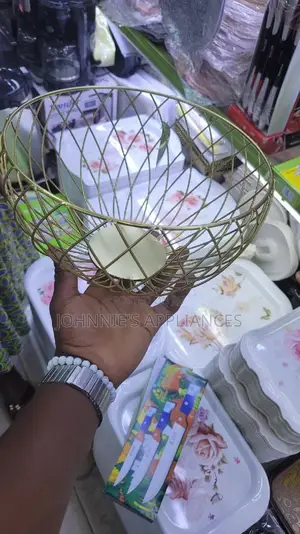 Gold Round Fruit Basket