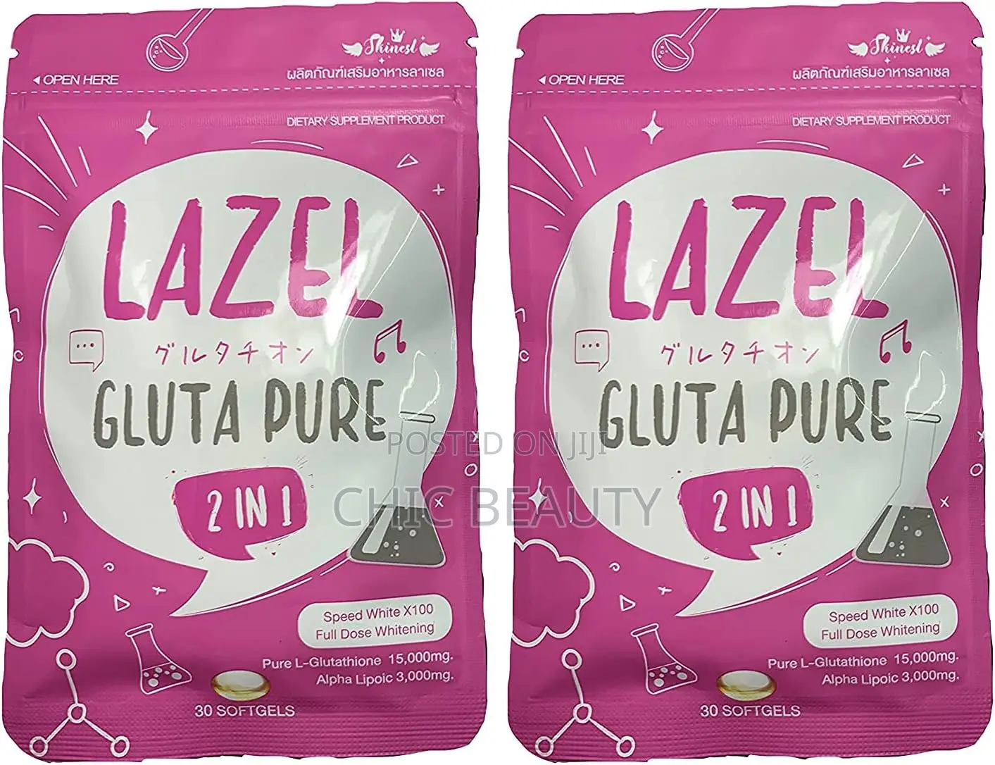 Lazel Glutathione Pure 2in1 Anti Aging Antioxidants Whitening 30