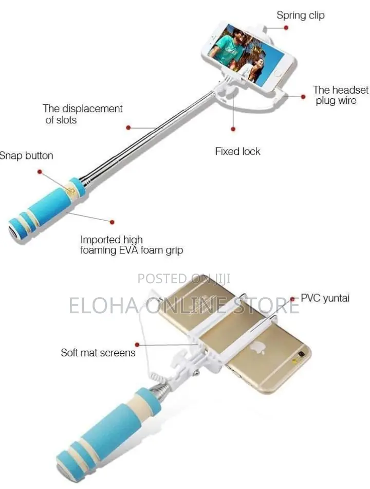 Mini Selfie Stick Monopod With Aux Cable