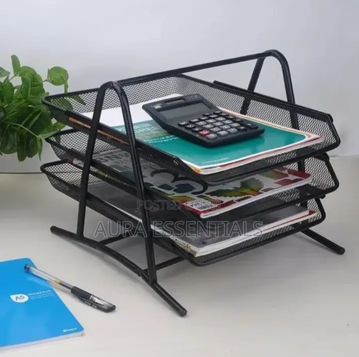 3 Tier File Rack Tray Organizer