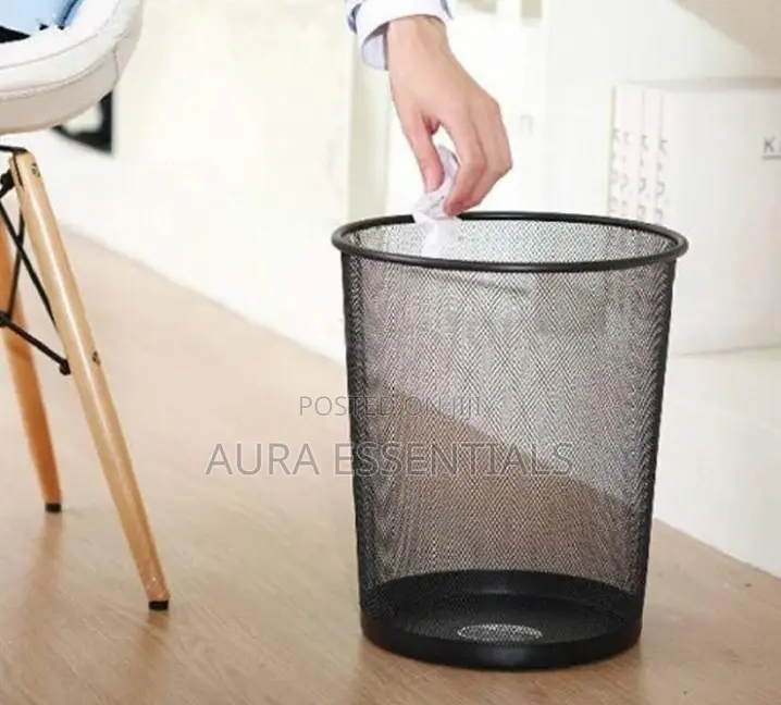 Round Mesh Wastebasket Recycling Bin