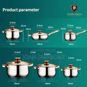 12 Pieces Multi -Purpose Stainless Steel Saucepans Dishes