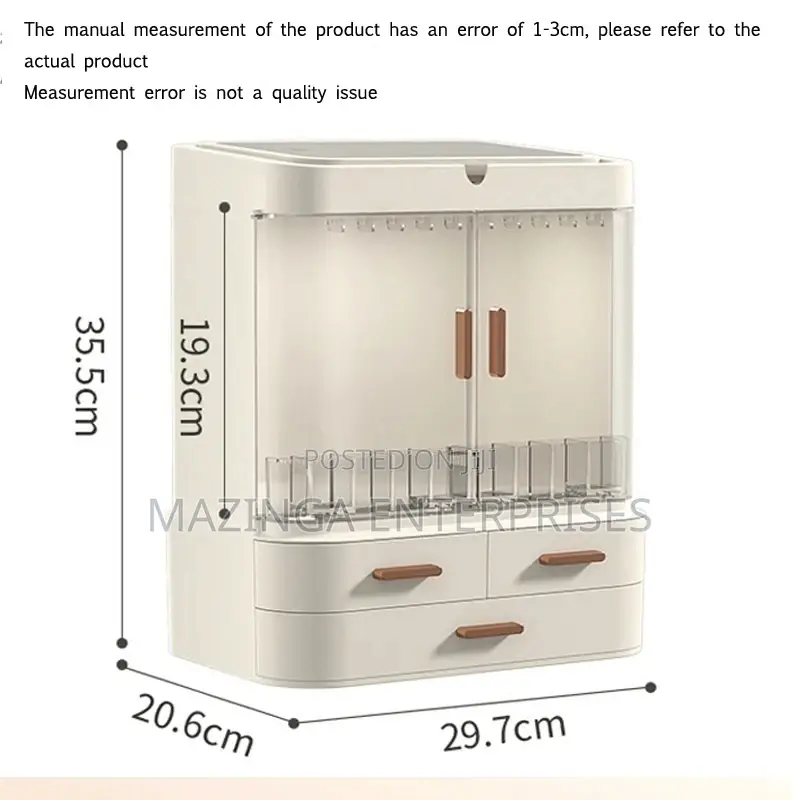 Desktop Cosmetics Jewelry Storage Rack Rotatable Mirror