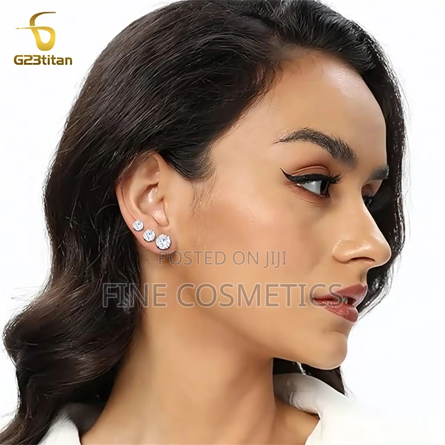 1PAIR Earring Studs,Clear Stainless Steel Silver Ear Jewelry